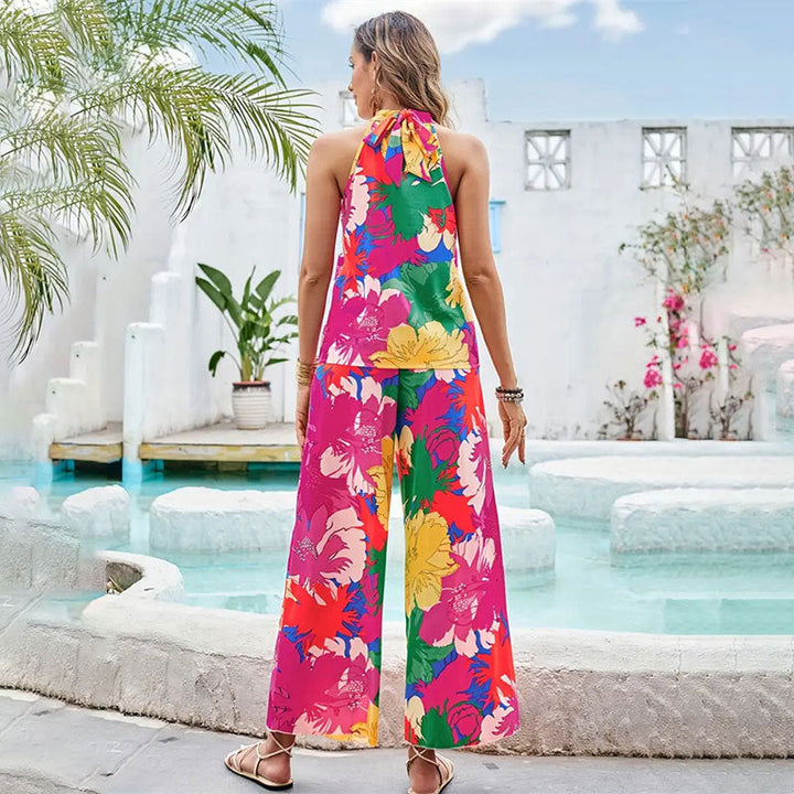 Tuta elegante da donna con motivo floreale – Leggera, comoda e versatile