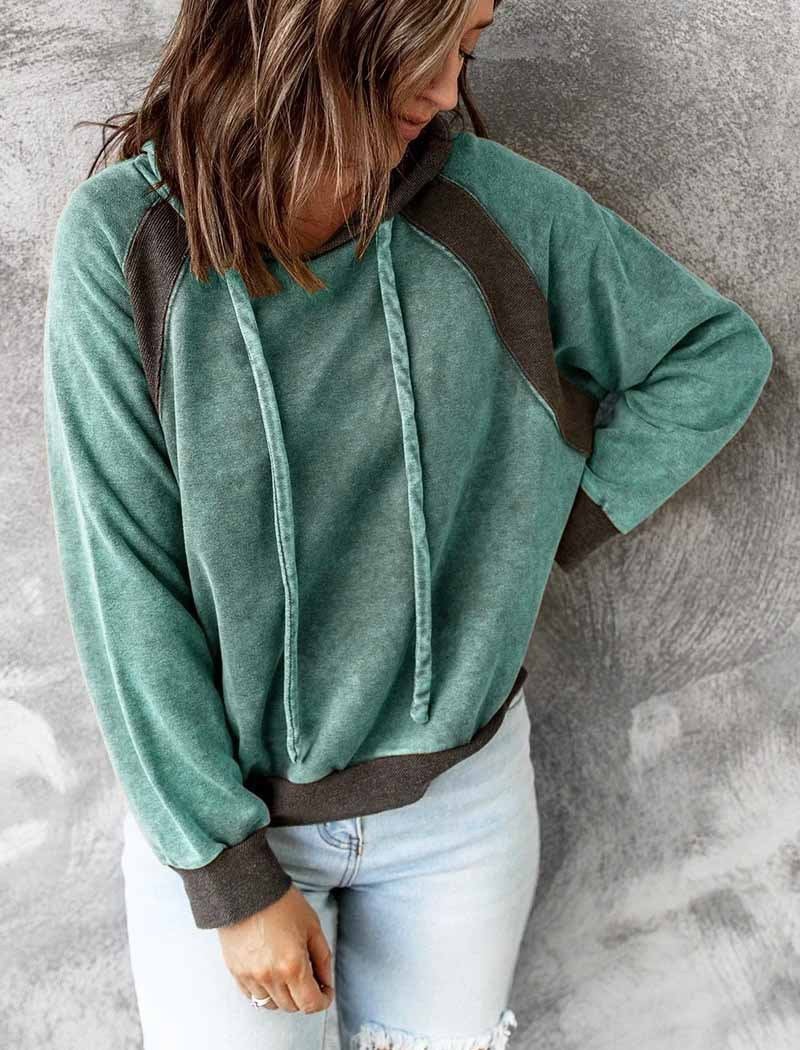 Lässiger gewaschener Full Zip Hoodie mit Reißverschluss für Damen | Perfekt für den Alltag
