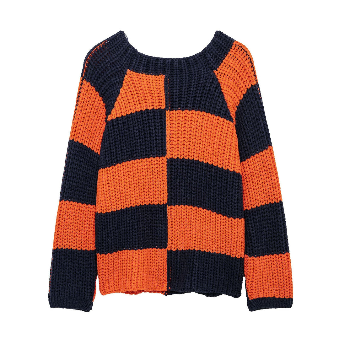 Maglione casual da donna con motivo a righe strutturato