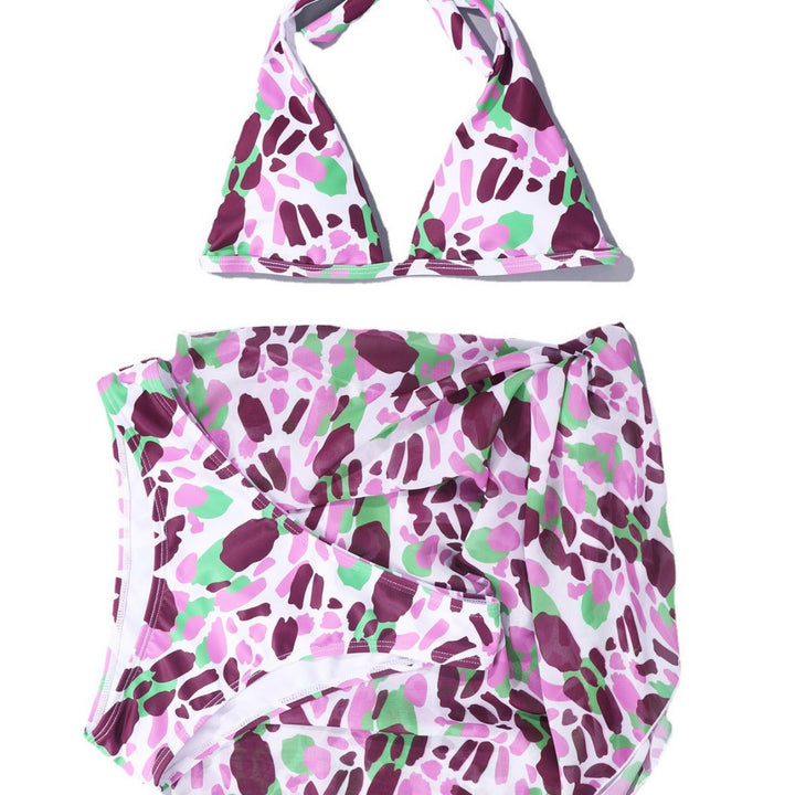 Set bikini da donna con motivo giocoso e sottili lacci