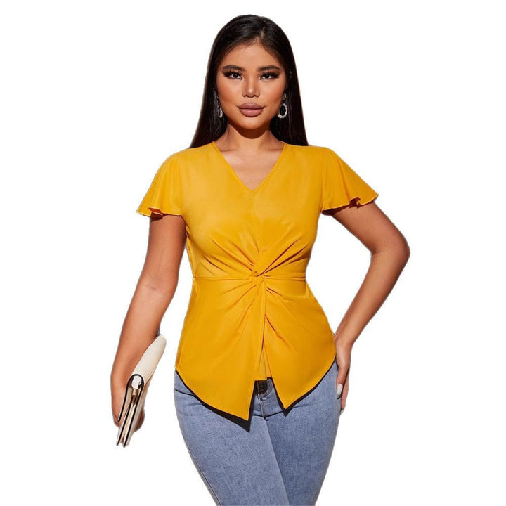 Top casual da donna con elegante design avvolgente W&W