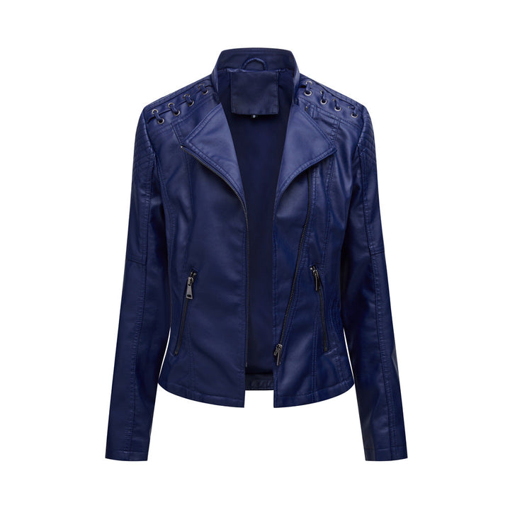 Casual Enganliegende Lederjacke Mit Schulternaht für Damen | Perfekt für Lässige Tage