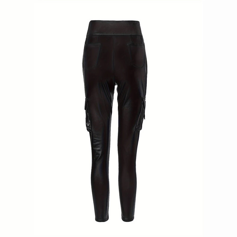 Leggings da donna con tasca laterale e vita alta