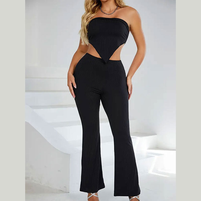 Tuta elegante da donna con cut-out e taglio asimmetrico – elegante e comoda per ogni occasione