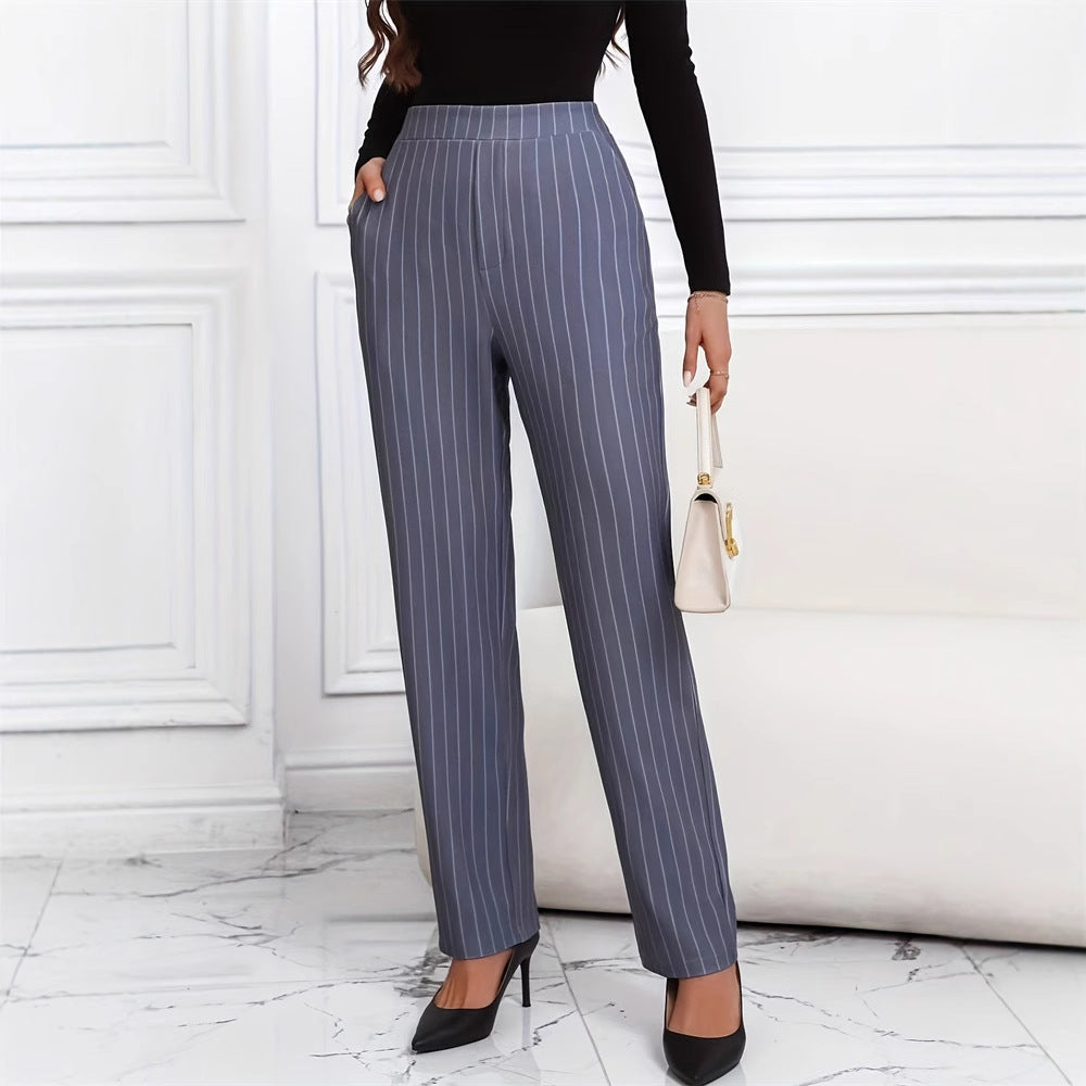 Pantaloni da donna eleganti a righe per il business