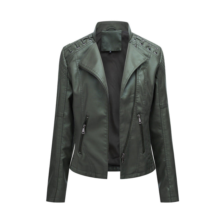 Casual Enganliegende Lederjacke Mit Schulternaht für Damen | Perfekt für Lässige Tage