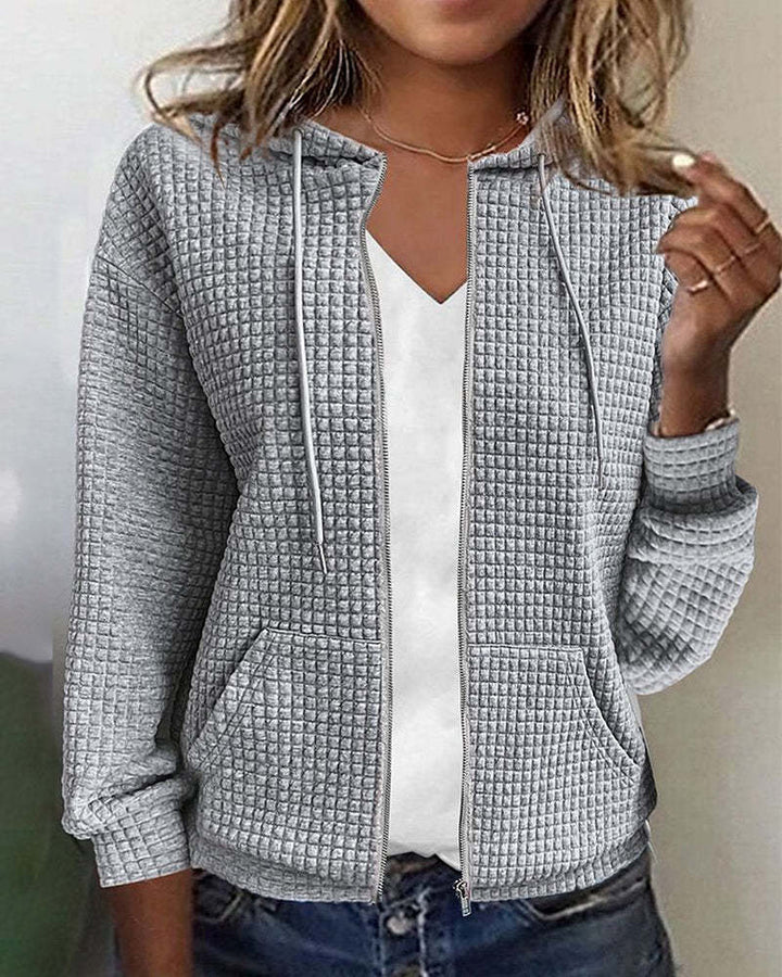 Sandra | Veste décontractée avec poche en couleur unie