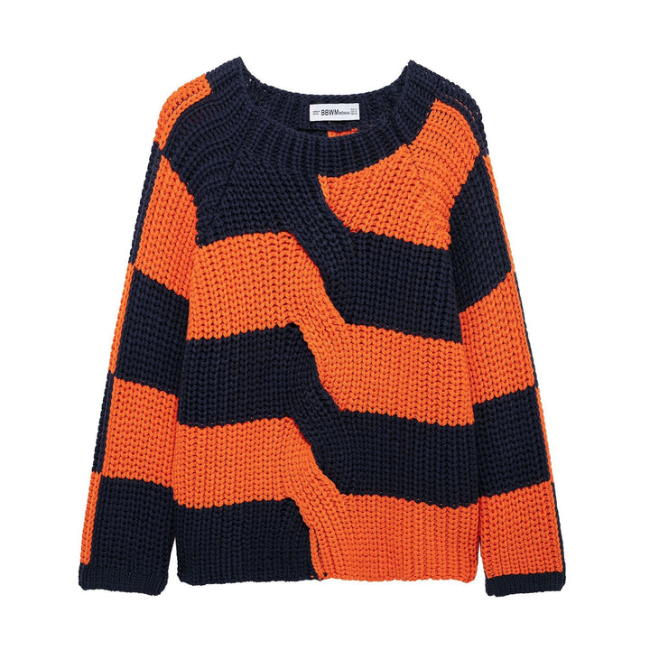 Maglione casual da donna con motivo a righe strutturato
