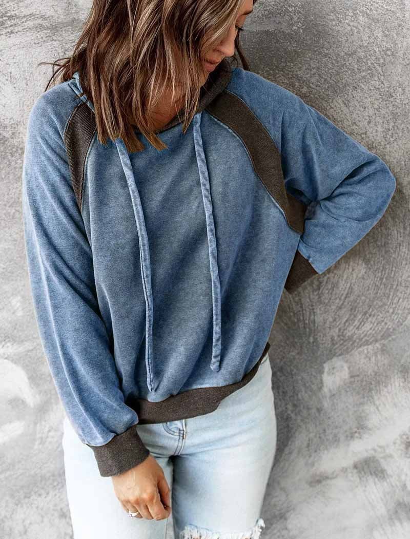 Lässiger gewaschener Full Zip Hoodie mit Reißverschluss für Damen | Perfekt für den Alltag