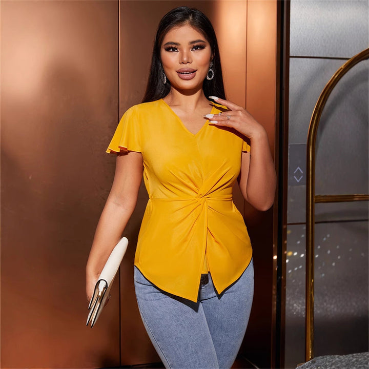 Top casual da donna con elegante design avvolgente W&W