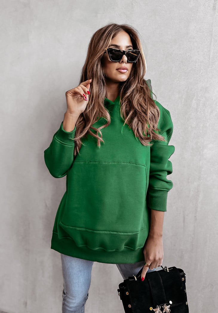 Olive | Sweat à capuche tendance en grande taille