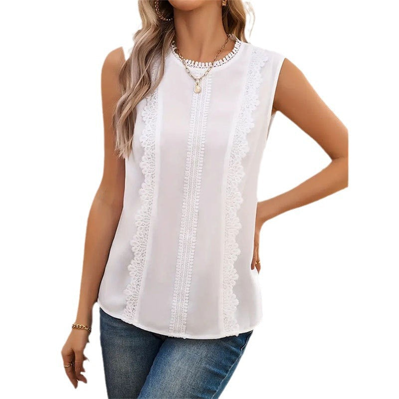 Camicia elegante con dettagli in pizzo – Traspirante, elegante e versatile