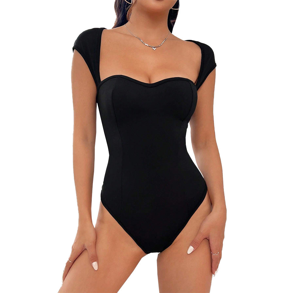 Costume da bagno da donna con elegante scollo a cuore e design aderente