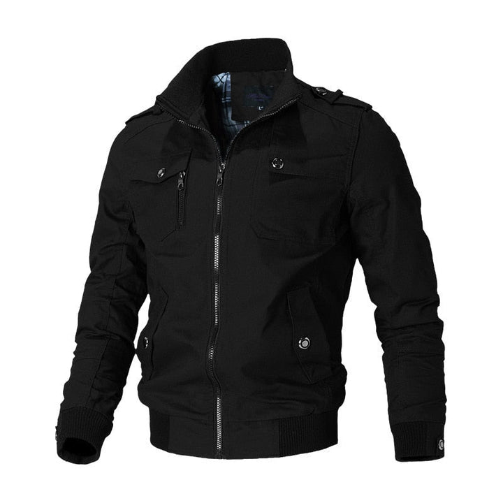 Veste de transition pour homme style pilote – Blouson aviateur coupe-vent avec fermeture éclair et col montant