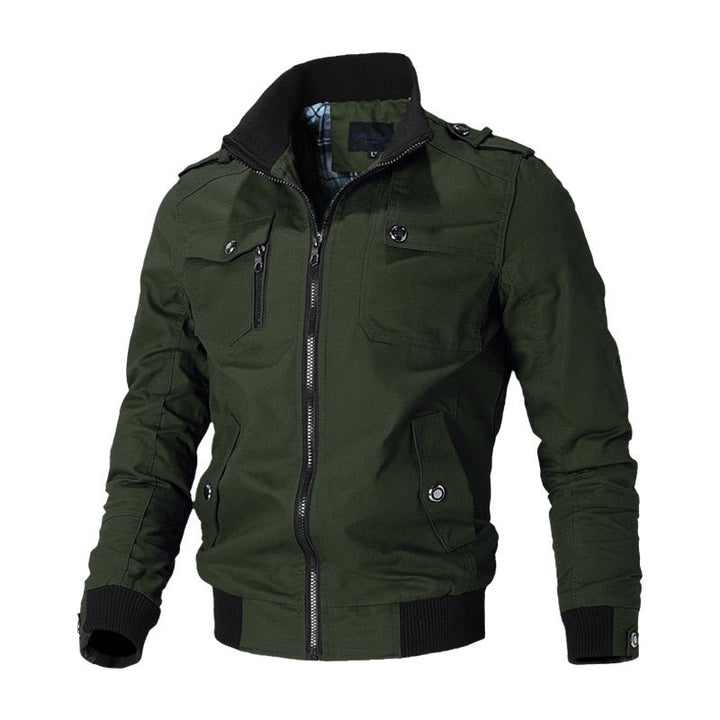 Veste de transition pour homme style pilote – Blouson aviateur coupe-vent avec fermeture éclair et col montant