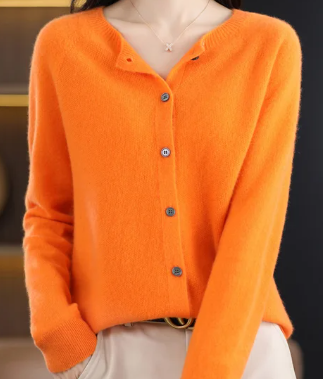 Rochelle - Cardigan à col en O Pull pour femme