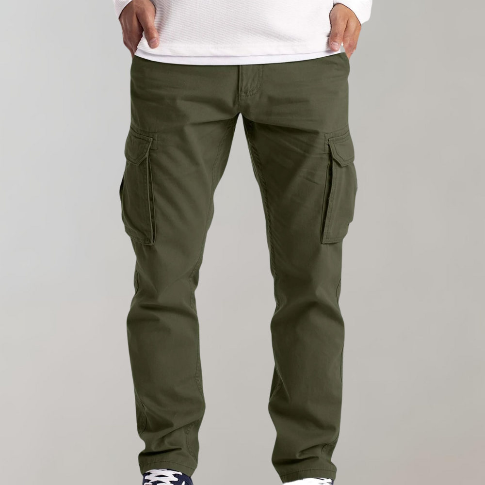 Pantalon cargo homme avec poches latérales – Pantalon de loisirs robuste au look streetwear pour le quotidien, l'extérieur et le travail