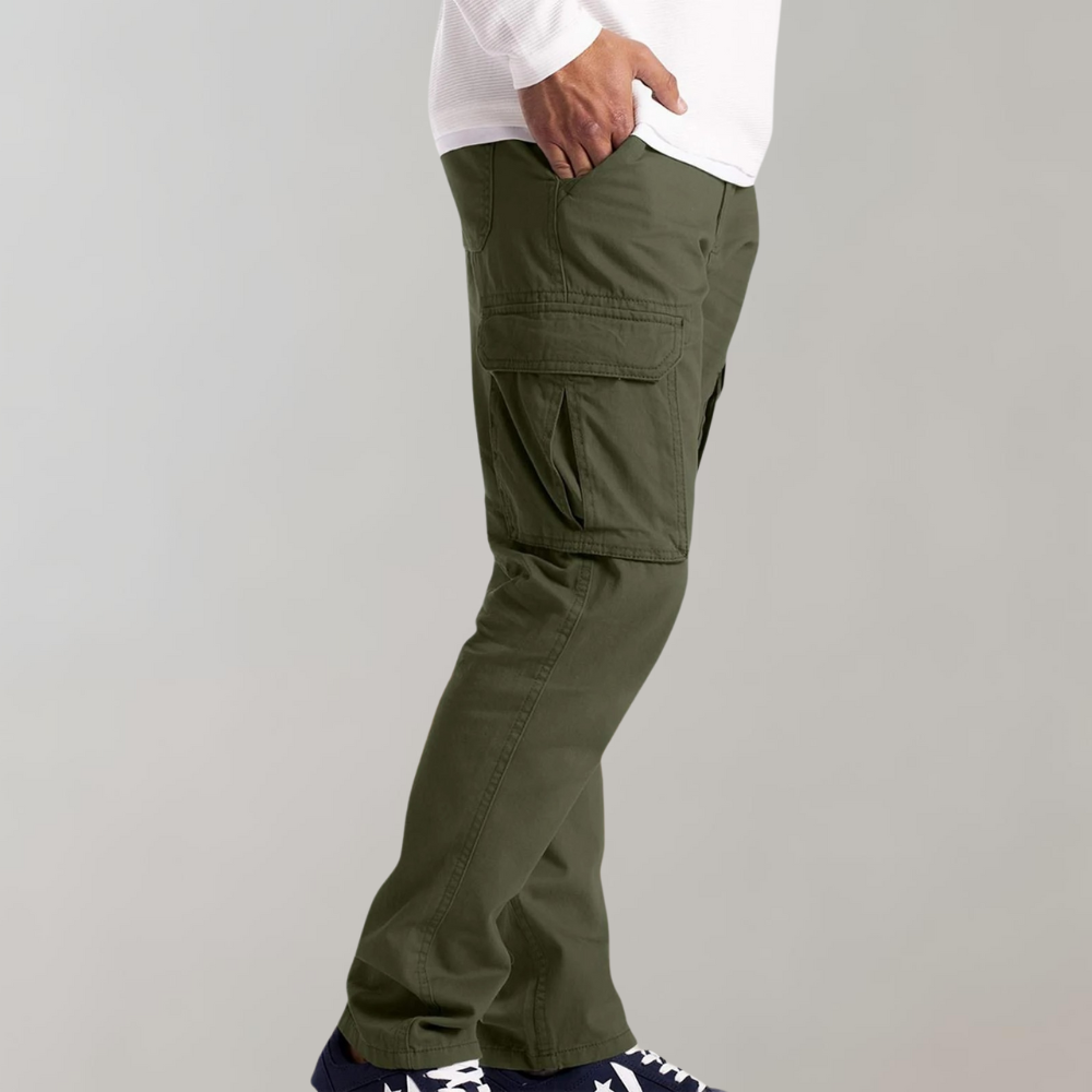 Pantalon cargo homme avec poches latérales – Pantalon de loisirs robuste au look streetwear pour le quotidien, l'extérieur et le travail