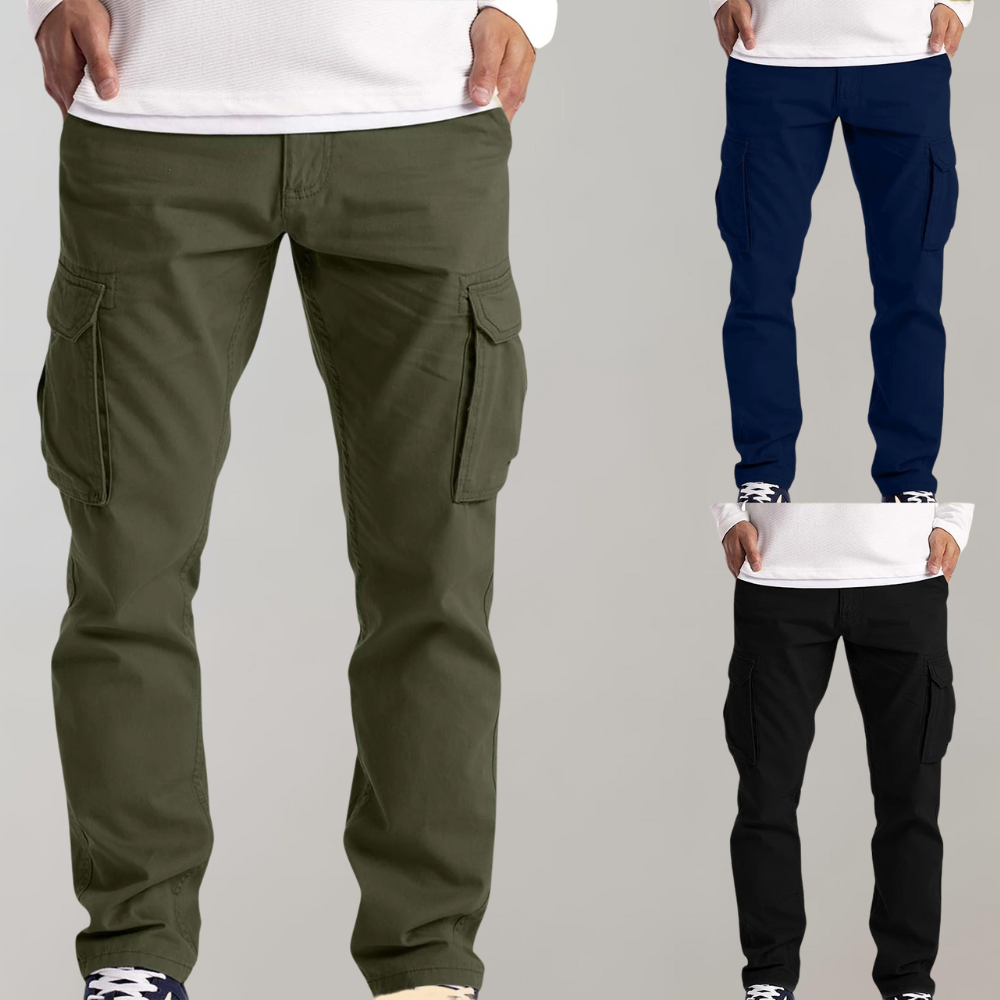 Pantalon cargo homme avec poches latérales – Pantalon de loisirs robuste au look streetwear pour le quotidien, l'extérieur et le travail