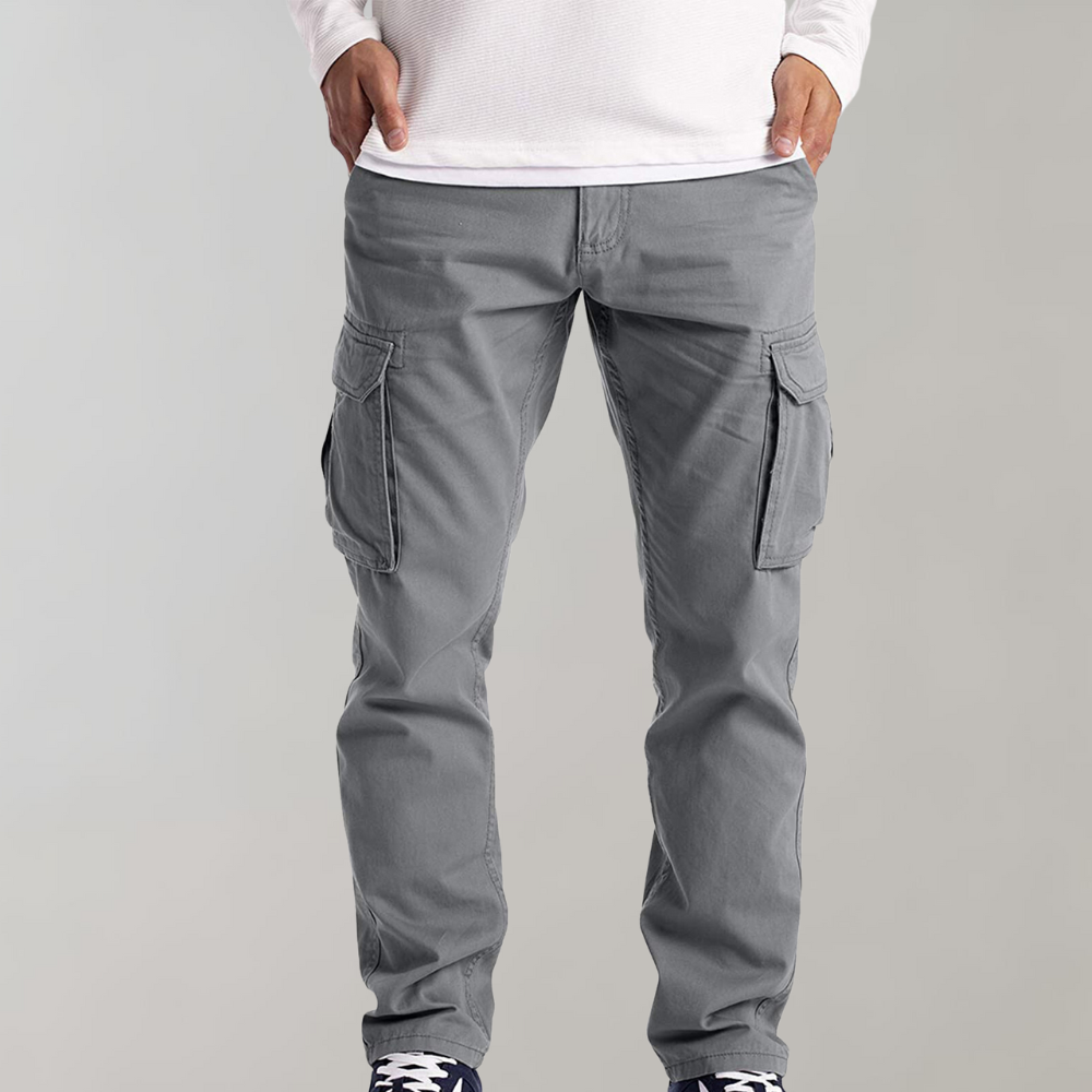 Pantalon cargo homme avec poches latérales – Pantalon de loisirs robuste au look streetwear pour le quotidien, l'extérieur et le travail