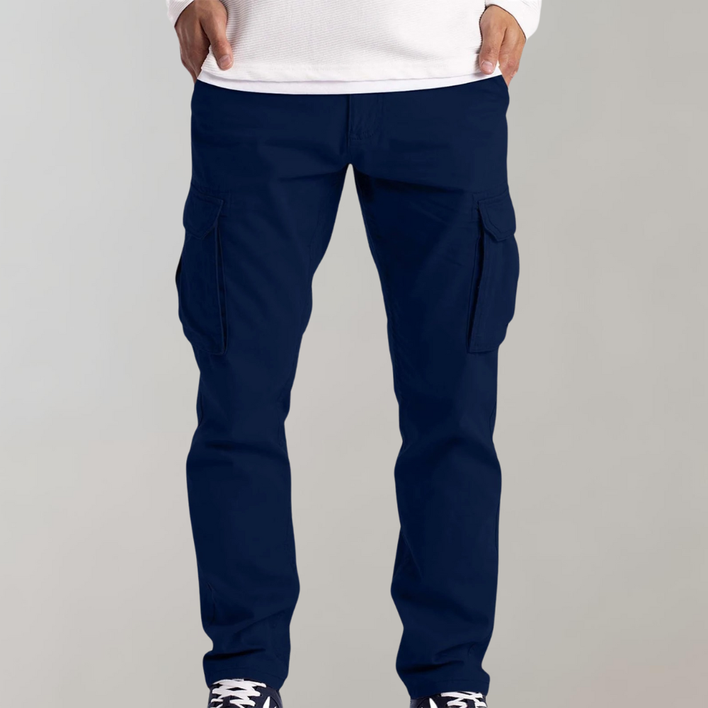 Pantalon cargo homme avec poches latérales – Pantalon de loisirs robuste au look streetwear pour le quotidien, l'extérieur et le travail
