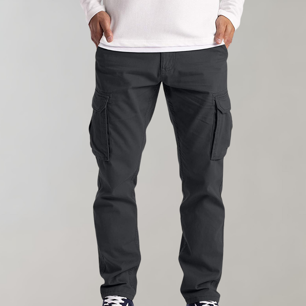 Pantalon cargo homme avec poches latérales – Pantalon de loisirs robuste au look streetwear pour le quotidien, l'extérieur et le travail