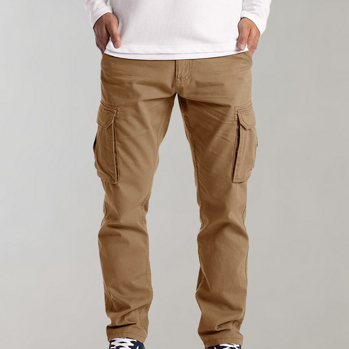 Pantalon cargo homme avec poches latérales – Pantalon de loisirs robuste au look streetwear pour le quotidien, l'extérieur et le travail