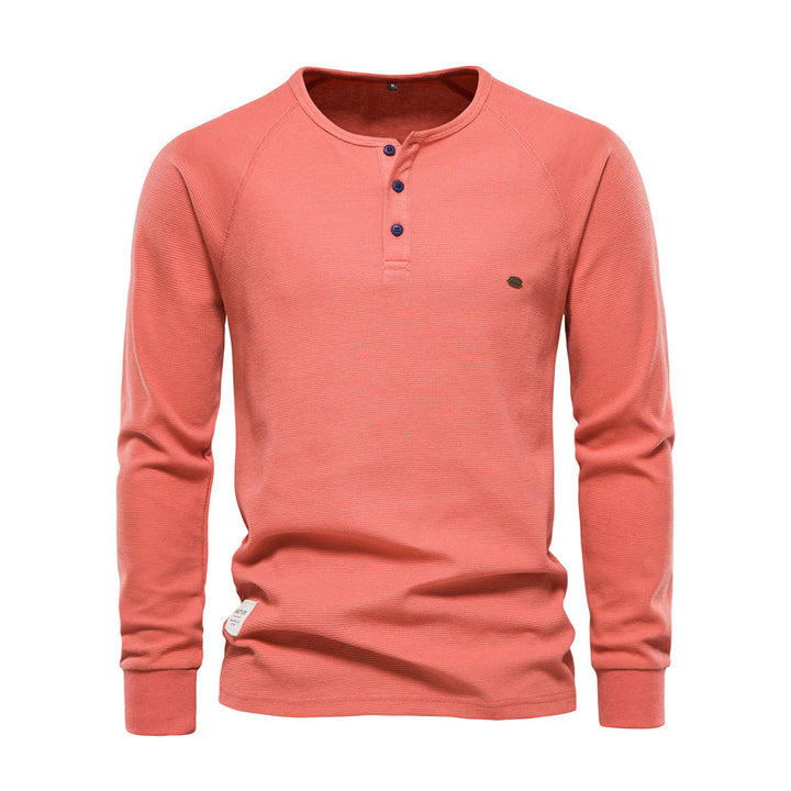 Herren Henley Langarmshirt mit Knopfleiste – Bequemes Freizeitshirt mit Rundhals für Alltag, Layering & Streetstyle