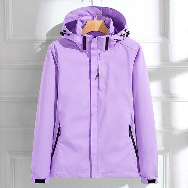 Giacca impermeabile elegante e casual con cappuccio per donna | Perfetta per attività all'aperto