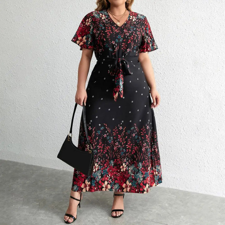 Juliann - Robe longue florale en grande taille