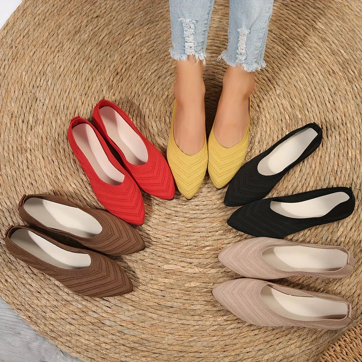 Veronica - Gestrickte Flats mit spitzer Zehe für Frauen