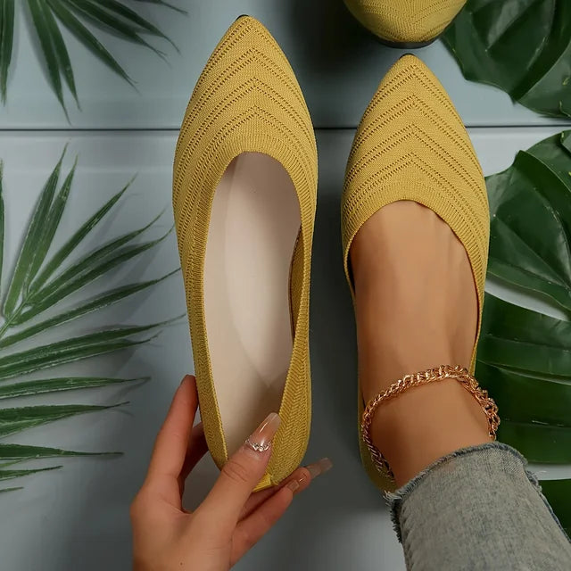 Veronica - Gestrickte Flats mit spitzer Zehe für Frauen