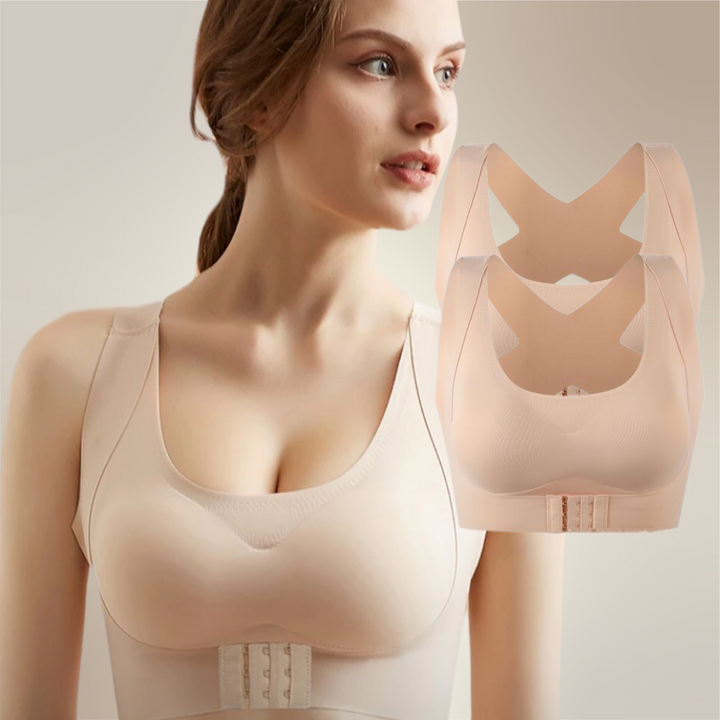 Nahtloser Kompressions-BH mit Frontverschluss – Post-OP & Sport BH für Damen