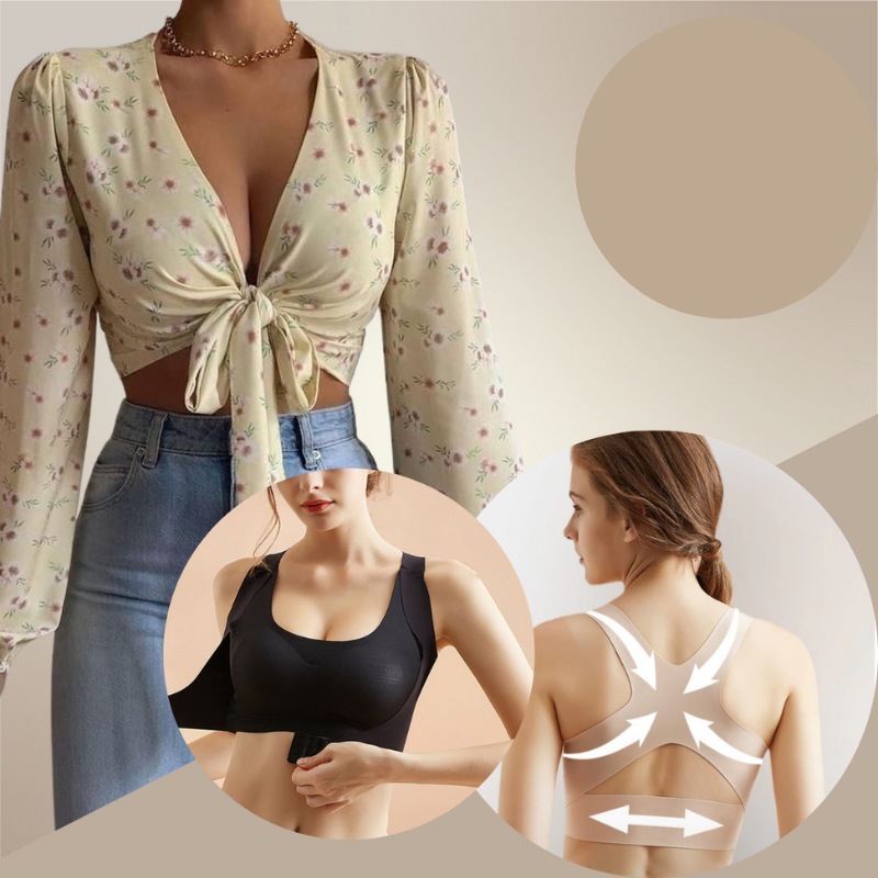 Nahtloser Kompressions-BH mit Frontverschluss – Post-OP & Sport BH für Damen