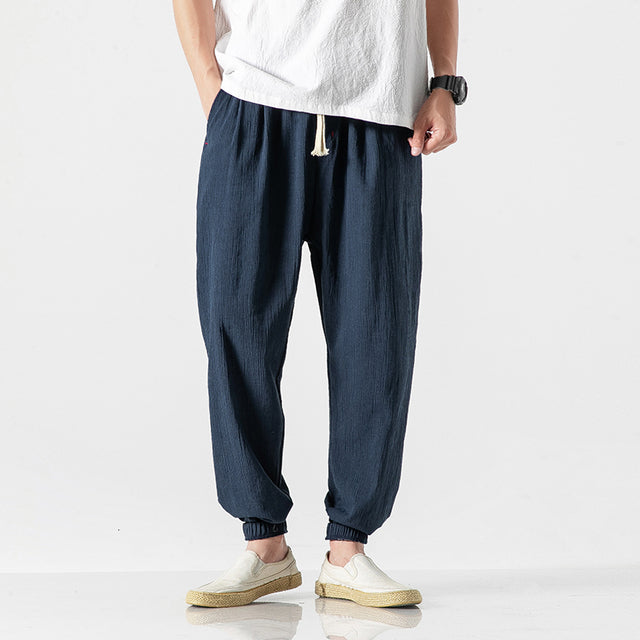 Vintage Herren Sommer Leinenhose