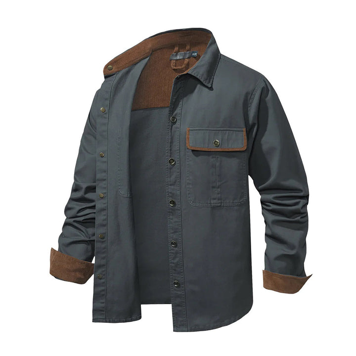 Chemise utilitaire robuste pour hommes avec poches poitrine – Chemise de travail à manches longues au look outdoor pour le quotidien et les loisirs