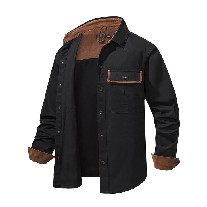 Chemise utilitaire robuste pour hommes avec poches poitrine – Chemise de travail à manches longues au look outdoor pour le quotidien et les loisirs