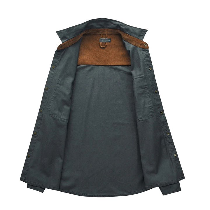 Chemise utilitaire robuste pour hommes avec poches poitrine – Chemise de travail à manches longues au look outdoor pour le quotidien et les loisirs