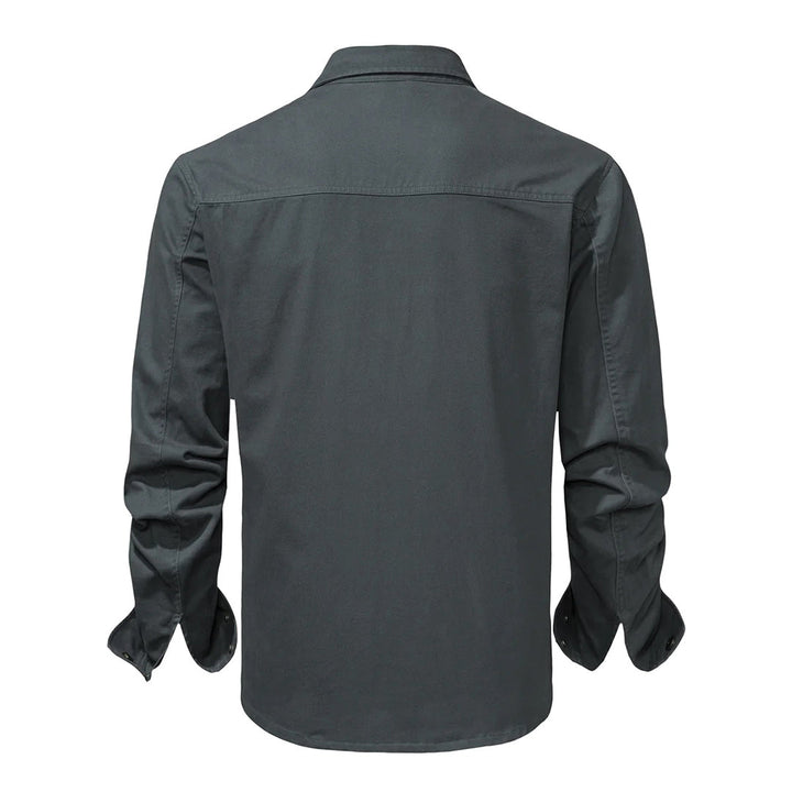Chemise utilitaire robuste pour hommes avec poches poitrine – Chemise de travail à manches longues au look outdoor pour le quotidien et les loisirs