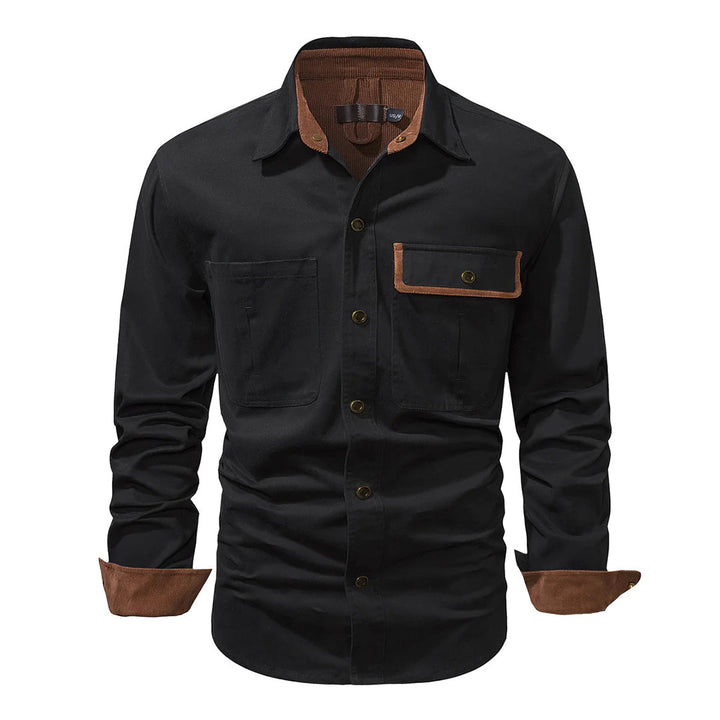 Chemise utilitaire robuste pour hommes avec poches poitrine – Chemise de travail à manches longues au look outdoor pour le quotidien et les loisirs