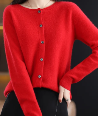 Rochelle - Cardigan à col en O Pull pour femme