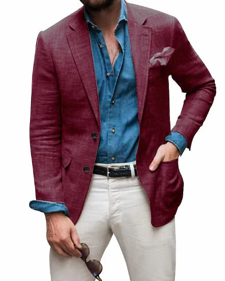 Leichter Herren Leinenblazer – Sommer Sakko mit modernem Schnitt für Business, Freizeit & Events