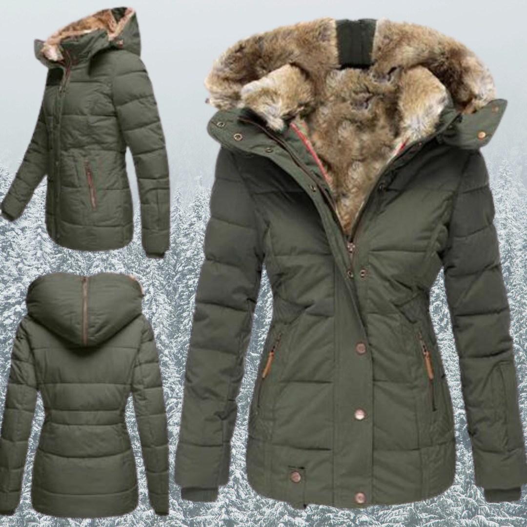 Greta - Cappotto invernale alla moda con fodera in pelliccia per donne