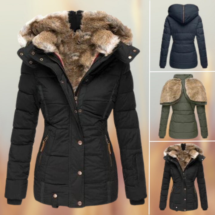 Greta - Cappotto invernale alla moda con fodera in pelliccia per donne