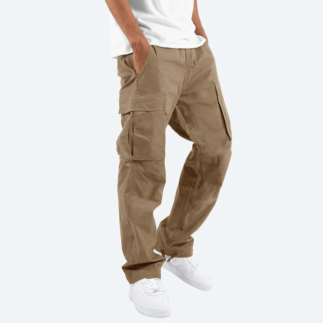 Pantalon cargo homme avec poches – Pantalon utilitaire ample style streetwear pour quotidien & loisirs