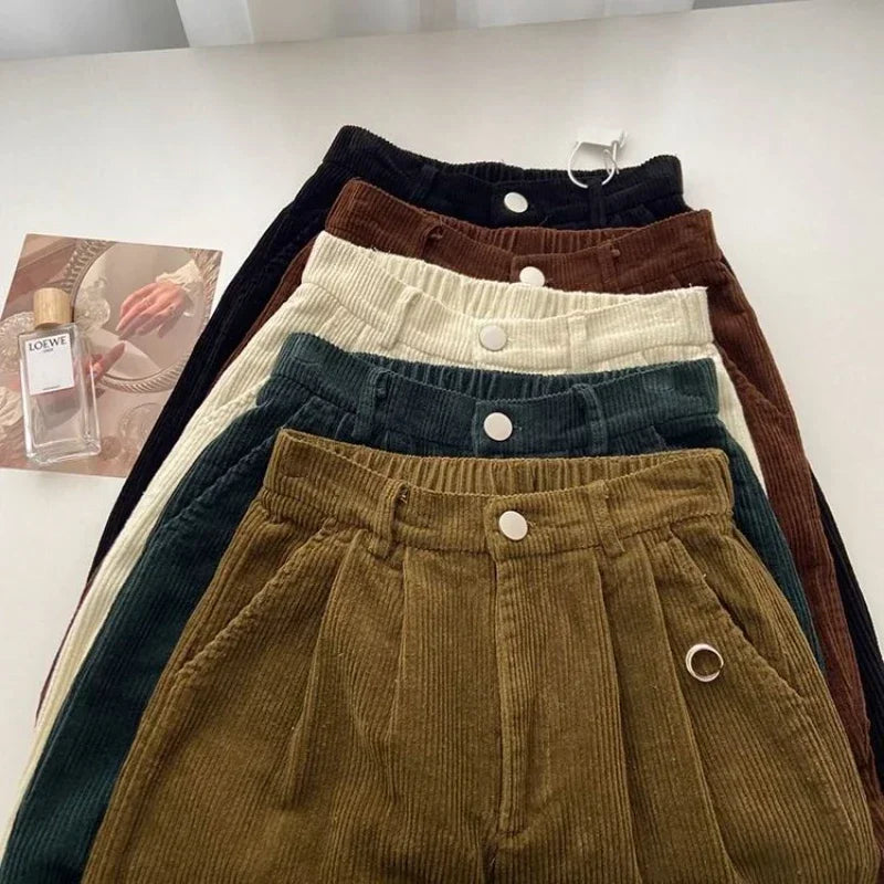 Mia - Pantalon en velours côtelé stylé avec taille haute