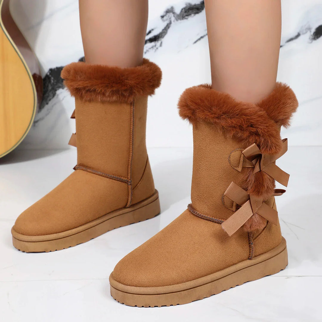 OF THE | Women's Winter Boots Plush - Warm Boots with Bow