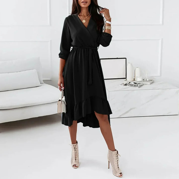 Aurelia - Robe portefeuille époustouflante avec manches longues