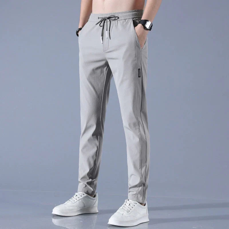 Pantalon de jogging homme avec cordon de serrage – Pantalon de loisirs sport-chic avec coupe ajustée et ceinture élastique