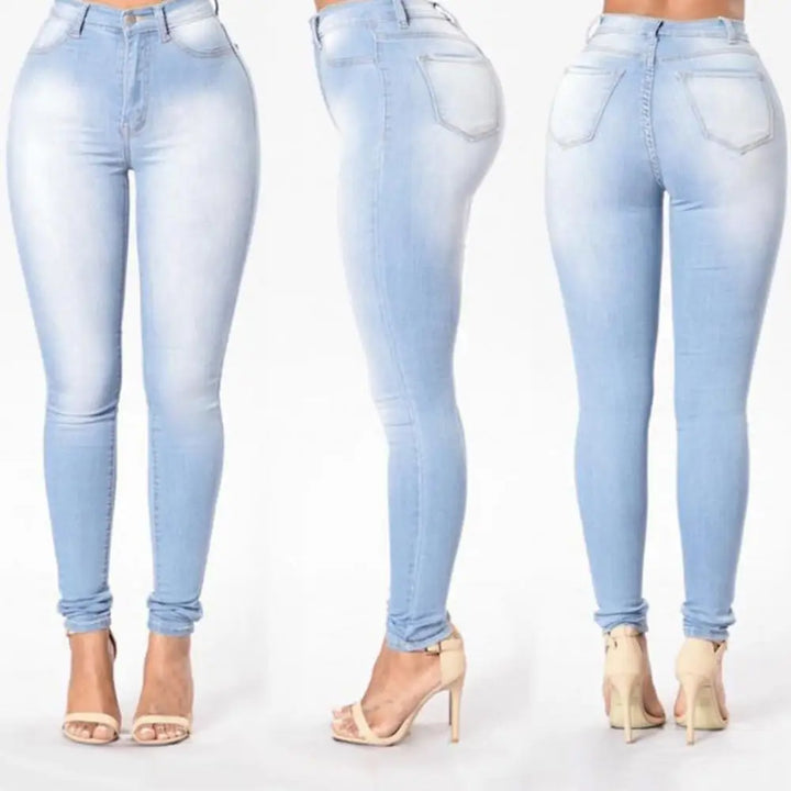 Quinn - Jean tendance avec taille haute et ceinture élastique